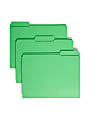 Smead® Color File Folders, With Reinforced Tabs, Letter Size, 1/3 Cut, Green, Box Of 100