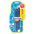 Paper Mate® InkJoy™ Retractable Gel Pens, Medium Point, 0.7 mm, Black Barrels, Assorted Blue Ink Colors, Pack Of 3