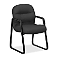 HON® Pillow-Soft 2090 Series Executive Sled-Base Guest Chair, Charcoal/Black