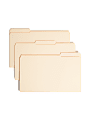 Smead® Manila Reinforced Tab Fastener Folders, Legal Size, 1/3 Cut, Pack Of 50