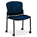 HON® Mobile Stacking Guest Chairs, Without Arms, 33"H x 21 1/4"W x 22 1/2"D, Mariner, Carton Of 2