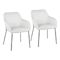 LumiSource Daniella Contemporary Dining Chairs, White/Chrome, Set Of 2 Chairs 1 thumbnail image