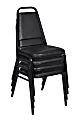 Regency Restaurant Vinyl Stacking Chairs, Black, Pack Of 4 Chairs