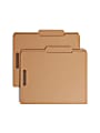 Smead® Kraft Reinforced Tab Fastener Folders, 3/4" Expansion, 8 1/2" x 11", Letter, Brown, Box of 50