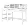 Bush Furniture Broadview 54"W Computer Desk With Open Storage And Desktop Organizer, Pure White, Standard Delivery 1 thumbnail image