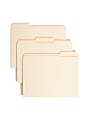 Smead® Manila Reinforced Tab Fastener Folders, Letter Size, 1/3 Cut, Pack Of 50