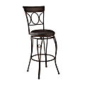 Linon Taylor Faux Leather Armless Swivel Bar Stool, Brown/Black