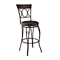 Linon Taylor Faux Leather Armless Swivel Bar Stool, Brown/Black 1 thumbnail image