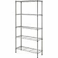 Lorell Light-Duty Wire Shelving, 5 Tier(s), 72"H x 36"W x 14"D, Floor, Epoxy, Silver, Plastic, Metal, Steel 1 thumbnail image