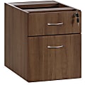 Lorell® Essentials 16"W Vertical 2-Drawer Fixed Pedestal Box/File Cabinet For Computer Desk, Walnut