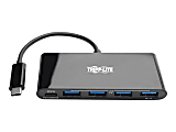 Tripp Lite 4-Port USB C Hub Adapter w 4x USB-A & USB Type C PD Charging Black Thunderbolt 3 Compatible - Hub - 4 x SuperSpeed USB 3.0 + 1 x USB-C - desktop