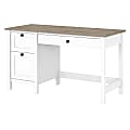 Bush Furniture Mayfield 54"W Computer Desk With Drawers, Pure White/Shiplap Gray, Standard Delivery 1 thumbnail image