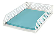 Realspace® Streya Cut-Metal Letter Tray, 2-5/8"H x 9-1/2"W x 13-1/2"D, White 1 thumbnail image