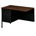 HON® Metro Classic Series Single Left Pedestal, 29 1/2"H x 42"W x 24"D, Black/Walnut 1 thumbnail image