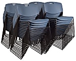 Regency Zeng Polyurethane Armless Stacking Chairs, Black/Blue, Pack Of 50 Chairs 1 thumbnail image