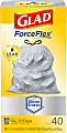 Glad ForceFlex Tall Kitchen Drawstring Trash Bags - OdorShield - Large Size - 13 gal - 4.24"x 8.36"x4.24" Depth - CLO79008 1 thumbnail image