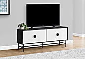 Monarch Specialties Austin TV Stand For 58" TVs, 23-3/4”H x 59”W x 15-1/2”D, Black/White