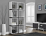 Monarch Specialties 72"H 8-Cube Bookcase, White/Gray