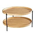 SEI Furniture Verlington Round Cocktail Table, 18”H x 33-1/4”W x 3-3/4”D, Natural/Black 1 thumbnail image