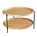SEI Furniture Verlington Round Cocktail Table, 18”H x 33-1/4”W x 3-3/4”D, Natural/Black