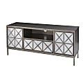 SEI Furniture Downley Storage TV/Media Stand, 24”H x 53-3/4”W x 15-3/4”D, Silver