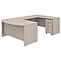 Bush Business Furniture Studio C U-Shaped Desk With Mobile File Cabinet, 60"W x 36"D, Sand Oak, Standard Delivery