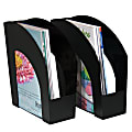 Office Depot® Brand Arched Plastic Magazine Files, Pack Of 2, Black