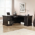 Sauder® Palladia 66"W L-Shaped Corner Desk, Wind Oak 1 thumbnail image