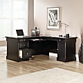 Sauder® Palladia 66"W L-Shaped Corner Desk, Wind Oak