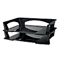 Office Depot® Brand Stacking Desk Trays, 3"H x 14 3/4"W x 9 1/4"D, Black, Pack Of 2 1 thumbnail image