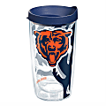Tervis NFL Tumbler With Lid, 16 Oz, Chicago Bears, Clear