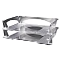 Office Depot® Brand Stacking Desk Trays, 2 1/2"H x 10 1/2"W x 12"D, Clear, Pack Of 2 1 thumbnail image