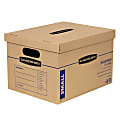 Bankers Box® SmoothMove™ Classic Moving & Storage Boxes With Lift-Off Lids, Small, 10" x 12" x 15", Kraft/Blue, Pack Of 10