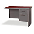Lorell® 67000 Series Desk Return, 29"H x 48"W x 24"D, Mahogany/Charcoal