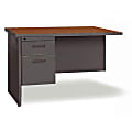 Lorell® 67000 Series Right Desk Return, 29"H x 48"W x 24"D, Cherry/Charcoal
