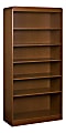 Lorell® Radius Hardwood Veneer Bookcase, 7 Shelves, 84"H x 36"W x 12"D, Cherry