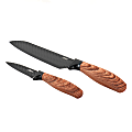Oster Gunderson Stainless Steel 2-Piece Cutlery Set, Black/Brown 1 thumbnail image