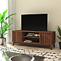 Flash Furniture Hatfield Wood TV Stand For 64" TVs, 21-3/4"H x 64"W x 17-3/4", Dark Walnut