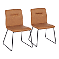 LumiSource Casper Chairs, Black/Camel, Set Of 2 Chairs