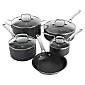 Martha Stewart 10-Piece Aluminum Non-Stick Enamel Cookware Set, Gray 1 thumbnail image