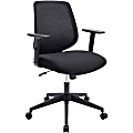 Lorell Mid-Back Task Chair - Fabric Seat - Mid Back - 5-star Base - Black - Armrest - 1 Each