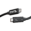 Plugable Thunderbolt 4 Cable [Thunderbolt Certified] - 2M/6.6ft, 100W Charging, Single 8K or Dual 4K Displays, 40Gbps Data Transfer, Driverless