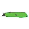 Black+Decker Interlock High Viz Retractable Utility Knife, 5 7/8 in L, Carbon Steel, Green 1 thumbnail image