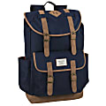 Trailmaker Buckled Backpack With 17" Laptop Pocket, Navy/Brown