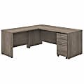 Bush Business Furniture Studio C 72"W L-Shaped Corner Desk With Mobile File Cabinet With Return, Modern Hickory, Premium Installation