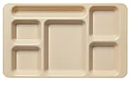 Cambro Camwear® 5-Compartment Trays, 15"W, Beige, Pack Of 24 Trays