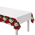 Amscan Christmas Poinsettia Plastic Table Covers, 54" x 84", Red, Pack Of 6 Table Covers 1 thumbnail image