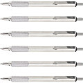 Zebra Pen STEEL 7 Series F-701 Retractable Ballpoint Pen - 0.7 mm Pen Point Size - Refillable - Retractable - Black - Stainless Steel Barrel - 6 / Box