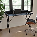 Flash Furniture Computer Desk With Top Shelf, Black