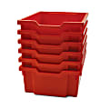 Gratnells Deep F2 Tray, Heavy Duty School, Industrial & Utility Bins, 12.3" x 16.8" x 5.9", Flame Red, Pack Of 6 1 thumbnail image
